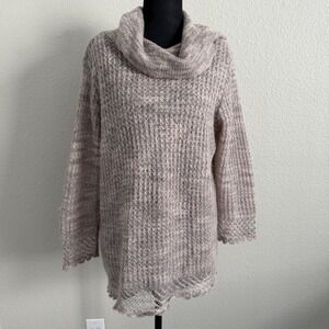 Jones New York Women's XL Tunic Sweater Waffle Knit Wool Mohair Blend